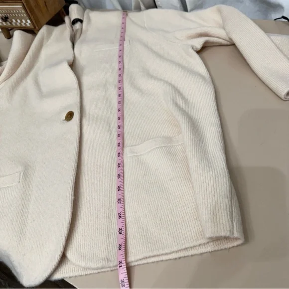 J Crew Cocoon Sweater Blazer Cardigan Merino Wool Alpaca Blend Size 2X Ivory NWT - Picture 11 of 16